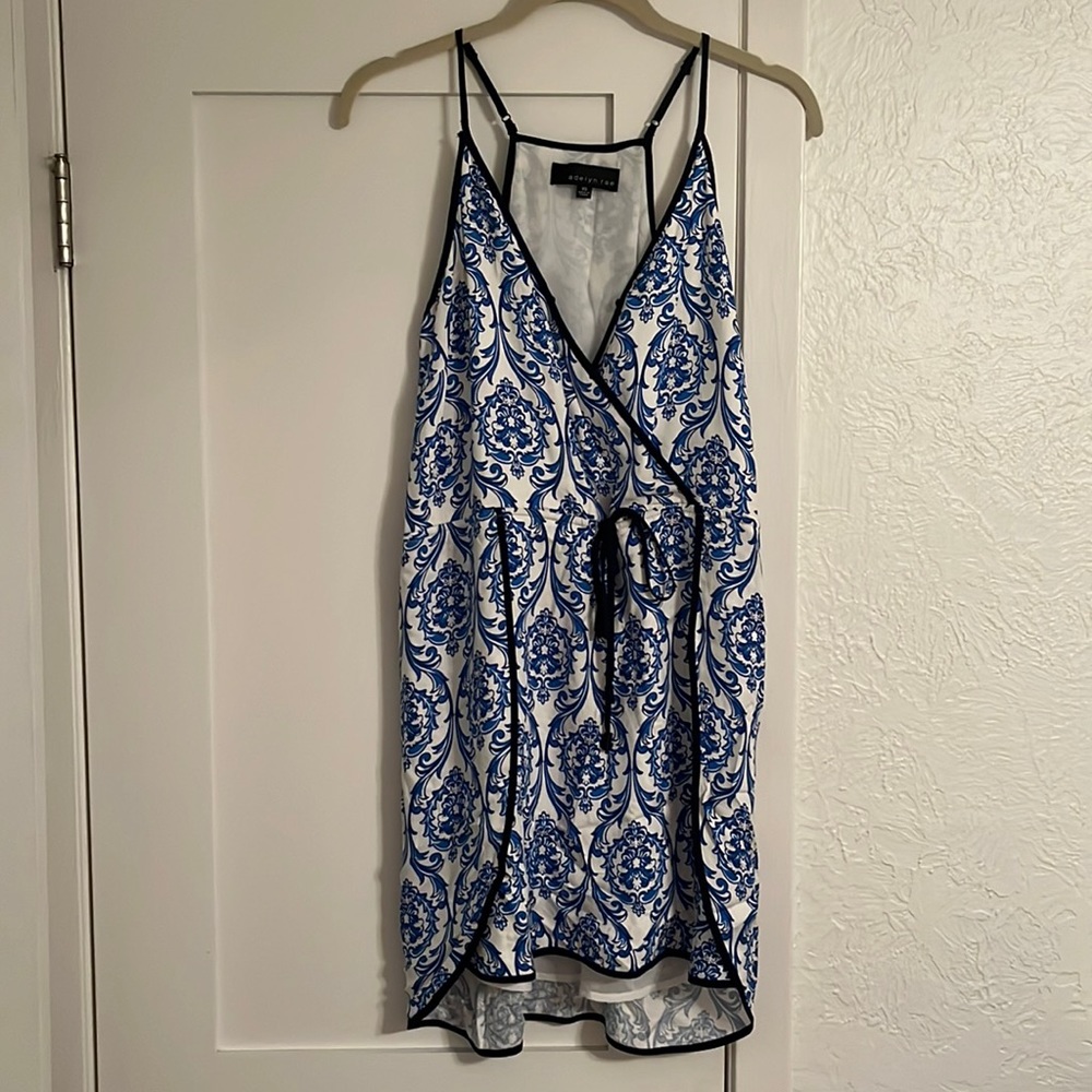 Adeline Rae dress, drawstring waist, adjustable straps, lined XS
